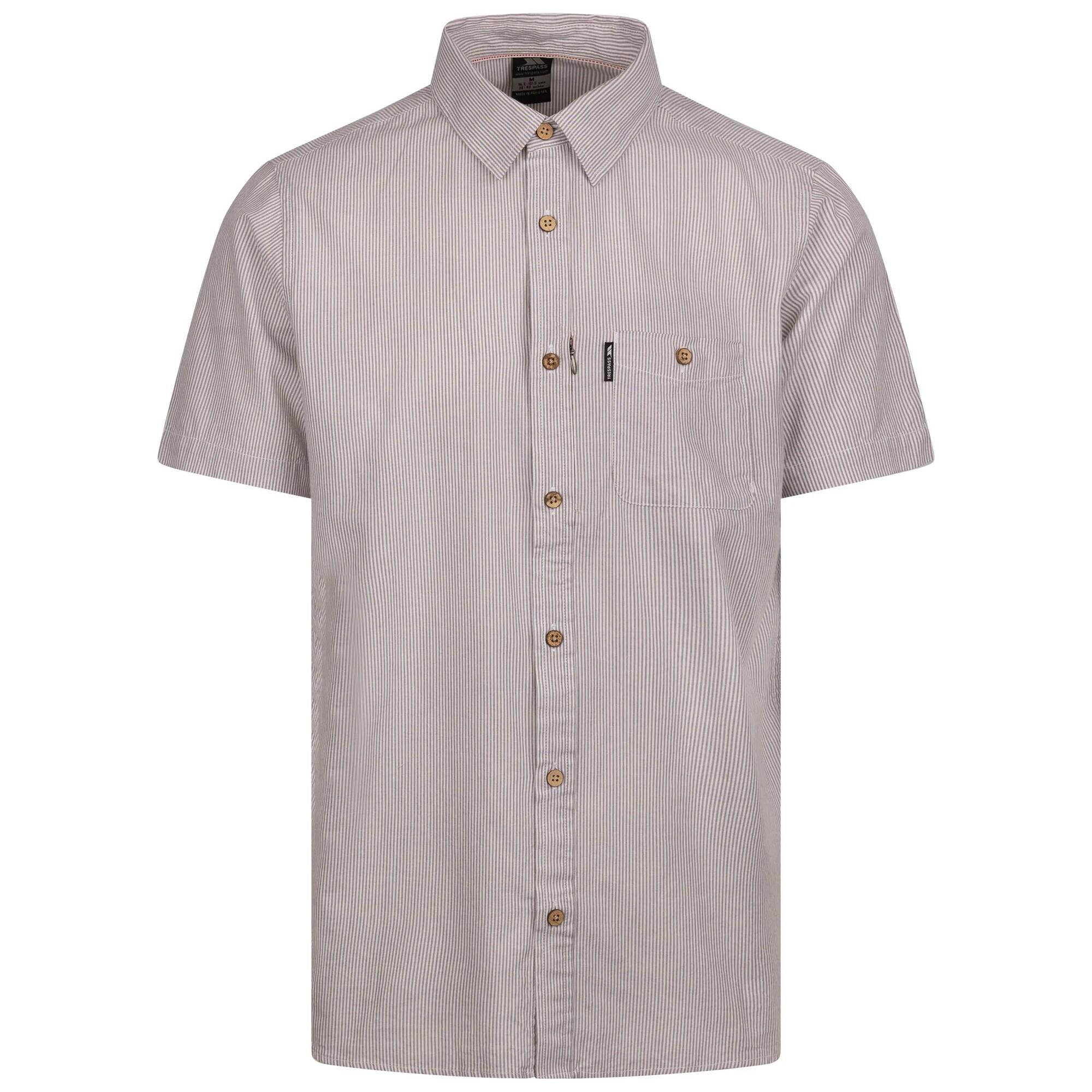 TRESPASS Camicia A Strisce Uomo Trespass Slapton Latte D'Avena