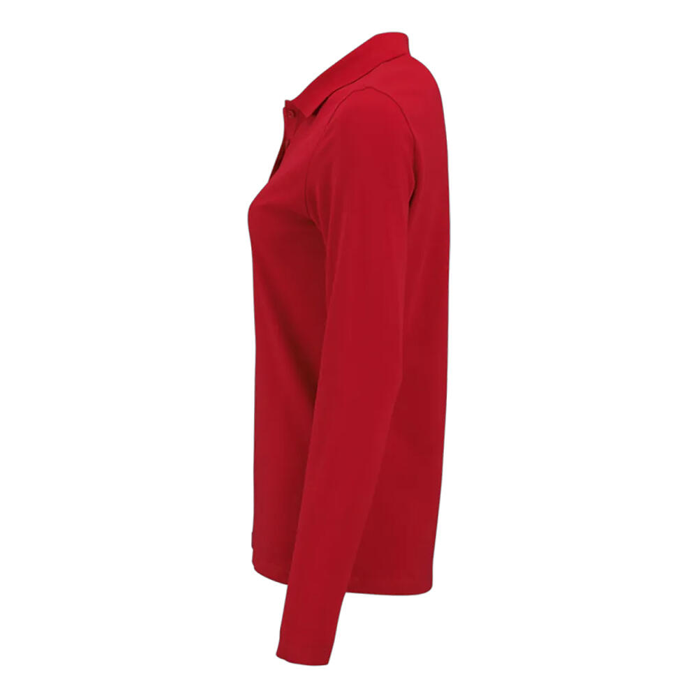 Maglietta Polo Manica Lunga Donna SOLS Perfect Rosso 3/4