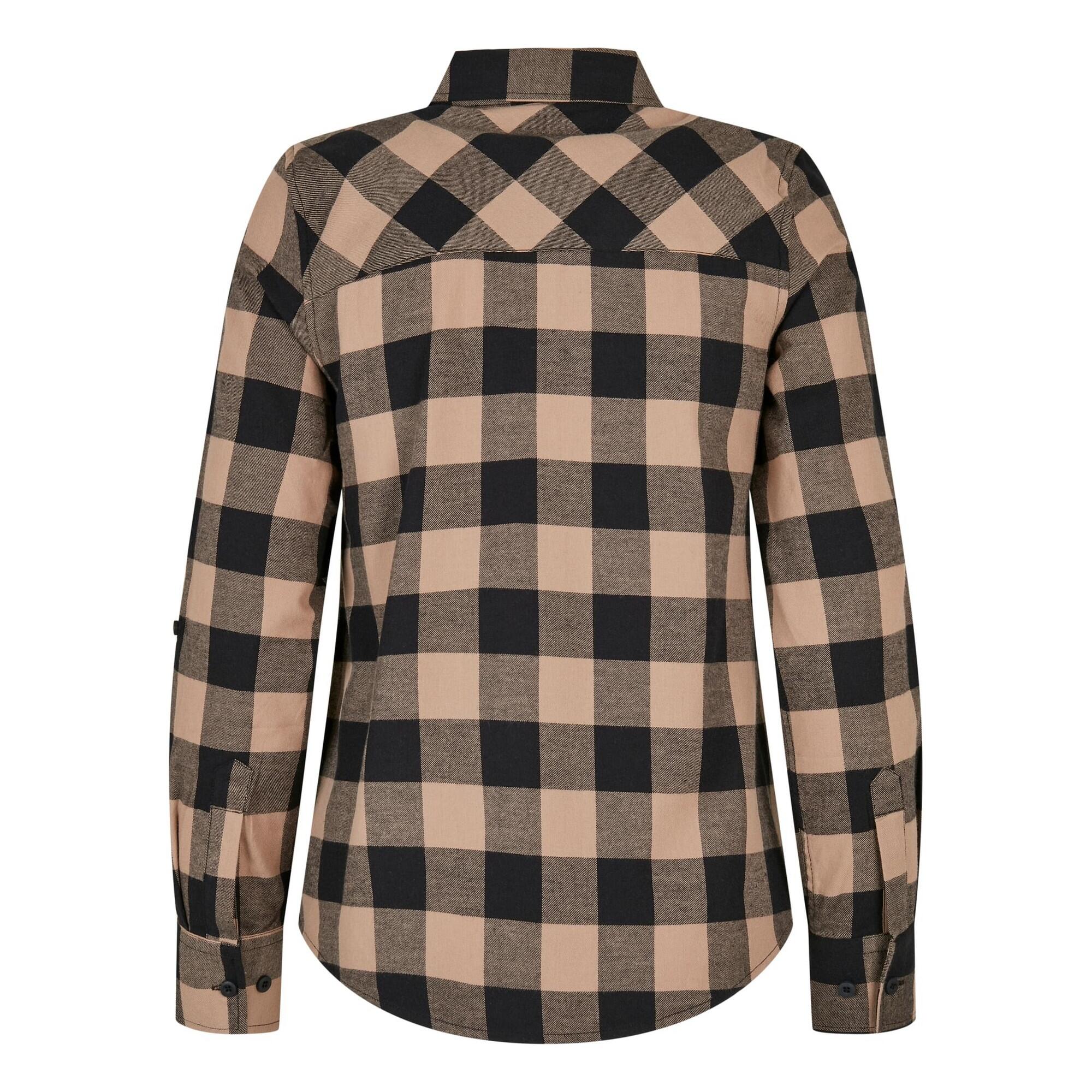 Chemisier Motif/style À Carreaux Femme (Noir / Taupe Clair) 2/3