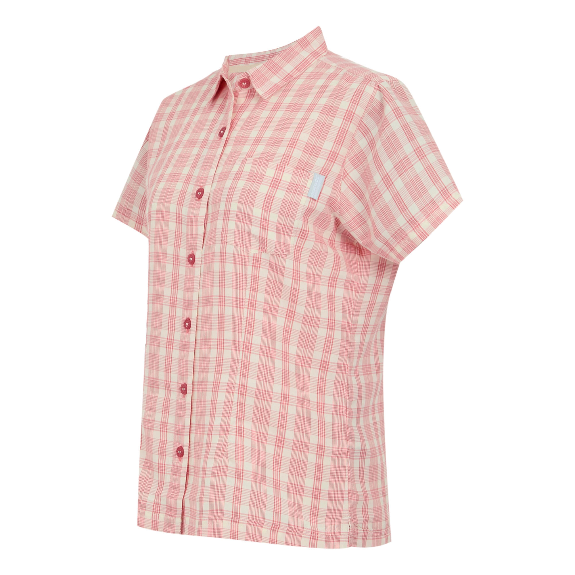 Chemisier Manches Courtes Motif/style À Carreaux MINDANO Femme (Pêche Foncée) 3/4