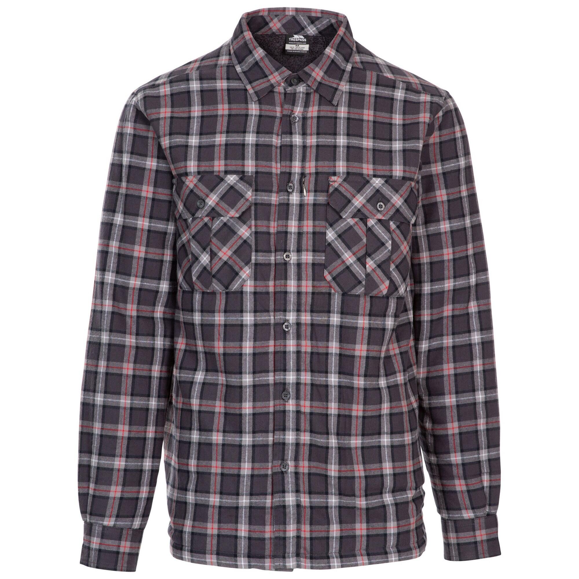 Trespass - Chemise Manches Longues Rapeseed Homme (gris Foncé) - Chemise Manches Courtes - Gris - 40 M - Decathlon