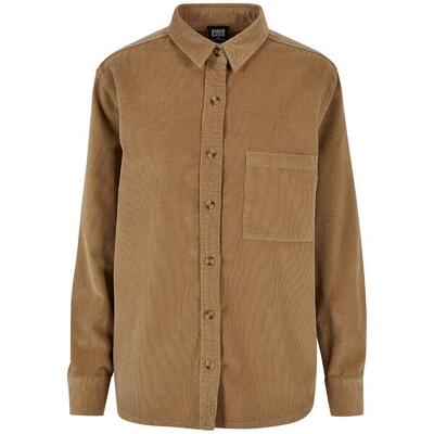 Dames corduroy oversized shirt (warm zand)