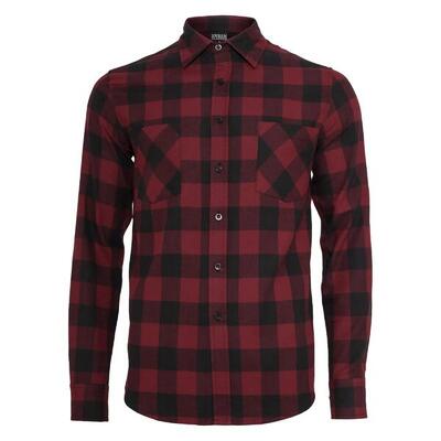 Heren geruit flannel shirt (zwart)