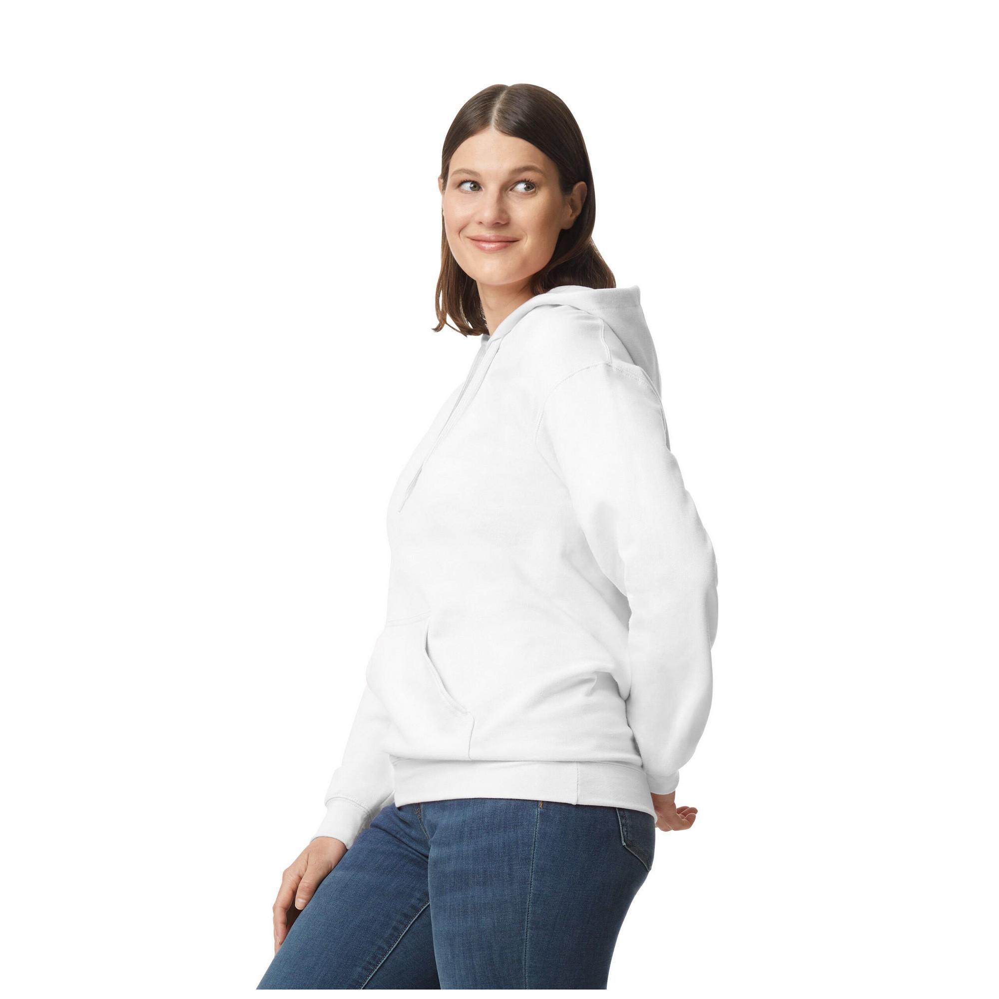 Felpa Con Cappuccio Semplice Peso Medio Adulto Unisex Gildan Softstyle Bianco 3/3