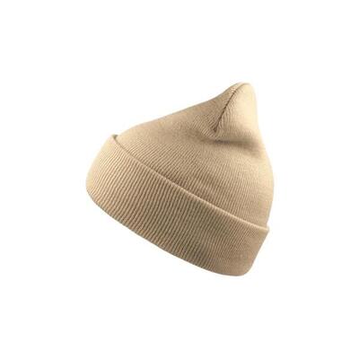 Wind dubbele huid beanie met draai draai (beige)
