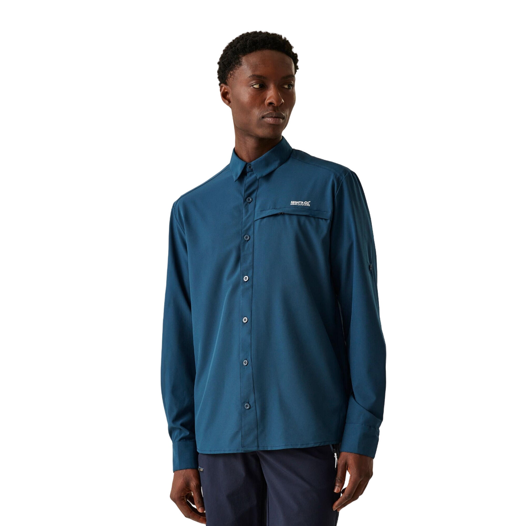 Camicia Da Viaggio Semplice Ripiegabile Manica Lunga Uomo Regatta Moonlight 4/5