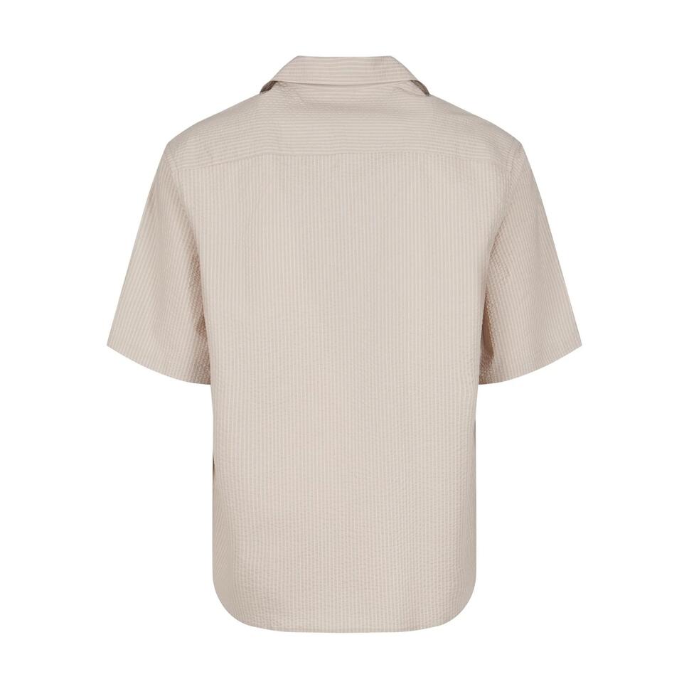 Męska Koszula Seersucker Relaxed Fit Z Krótkim Rękawem
