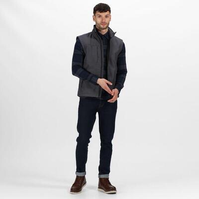 Heren octagon 3 layer printable softshell bodywarmer (afdichting grijs)