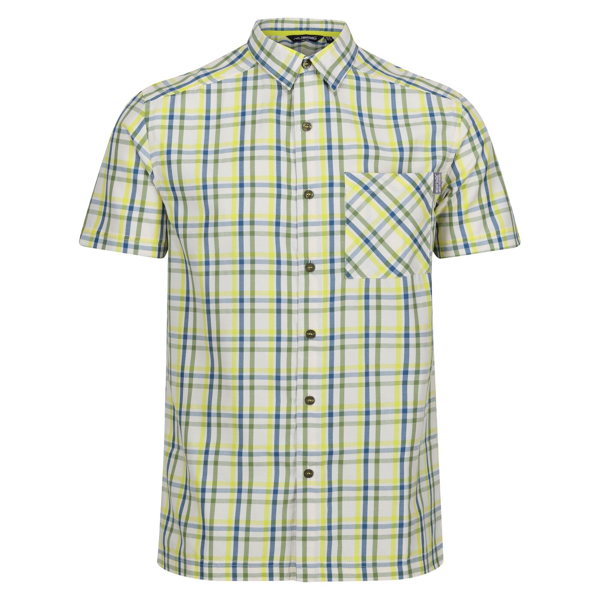 REGATTA Camicia A Quadri Maniche Corte Uomo Regatta Mindano VIII Verde Piccante Blu