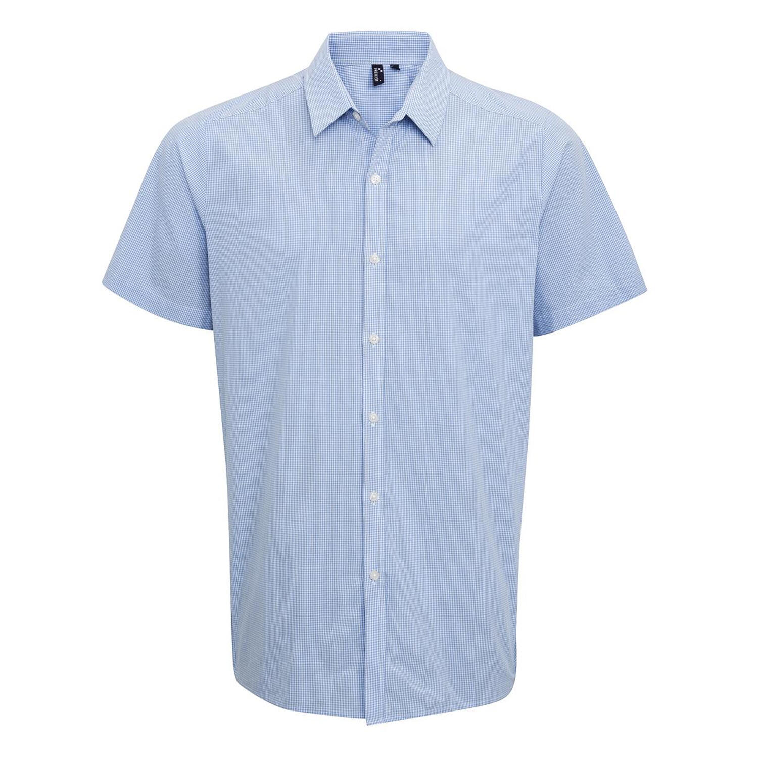 Premier - Chemise Homme (bleu Clair / Blanc) - Chemise Manches Courtes - Blanc|bleu - 40 M - Decathlon