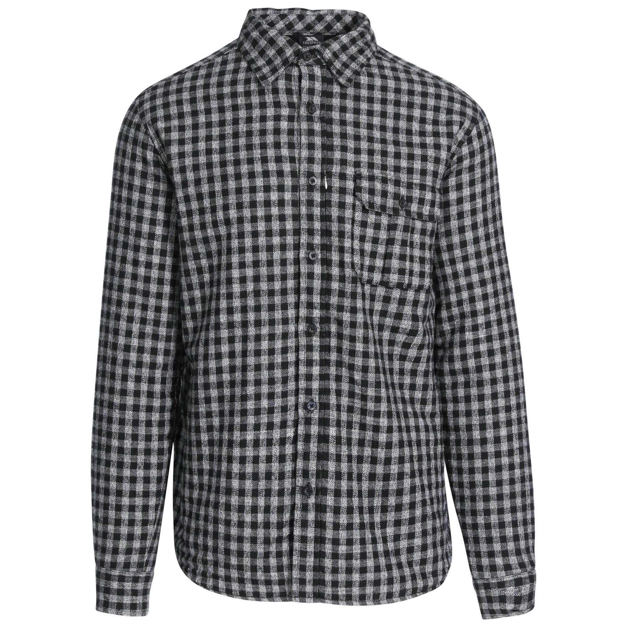 TRESPASS Mens Sheedacallee Checked Cotton Shirt (Black)