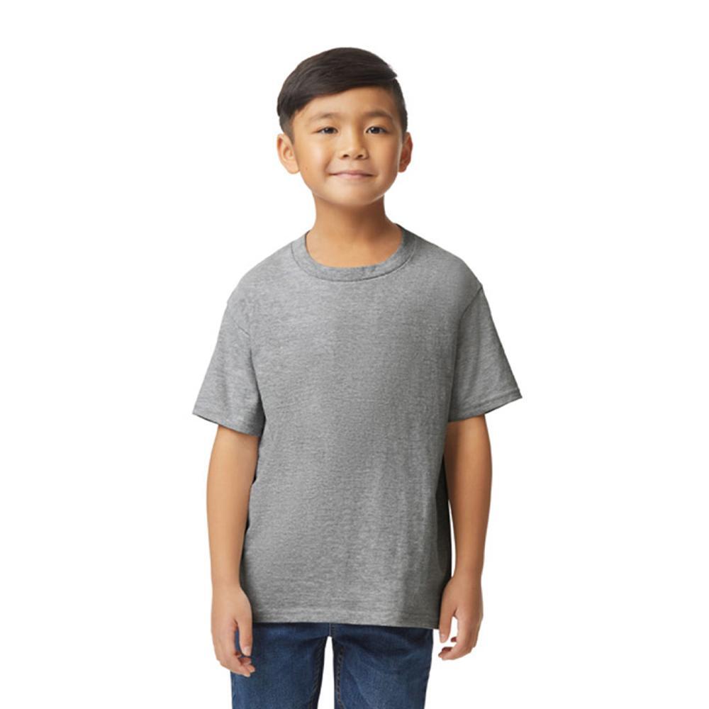 Gildan - Tshirt Softstyle Enfant (gris Chiné) - T-shirt Manches Courtes - Gris - 9-11 Ans - Decathlon