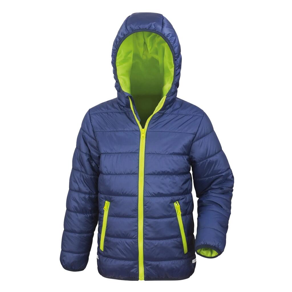 Core Childrens/Kids Junior Padded Showerproof & Windproof Jacket (Navy/Lime)