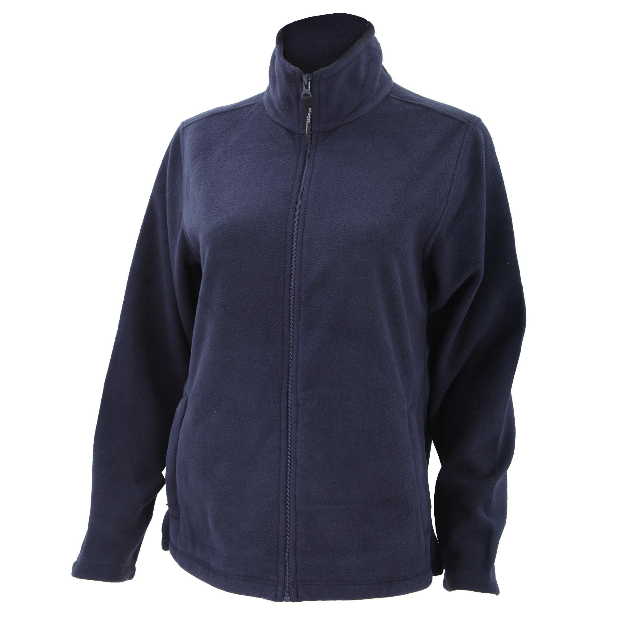 Womens/Ladies Microfleece Full Zip Jacket (Dark Navy) 3/5
