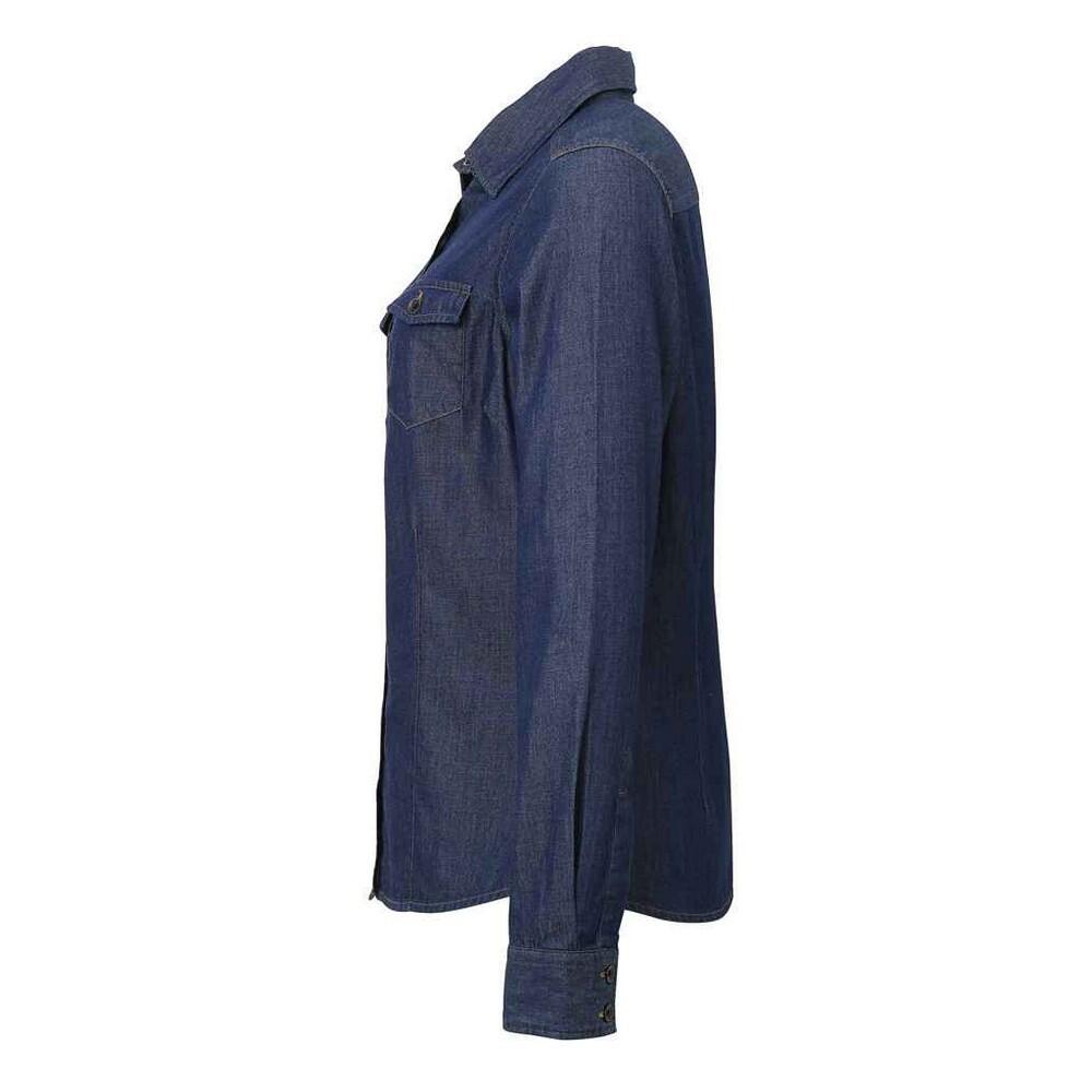 Camicia Cucitura Stile Jeans Donna Premier Denim Indaco 3/4