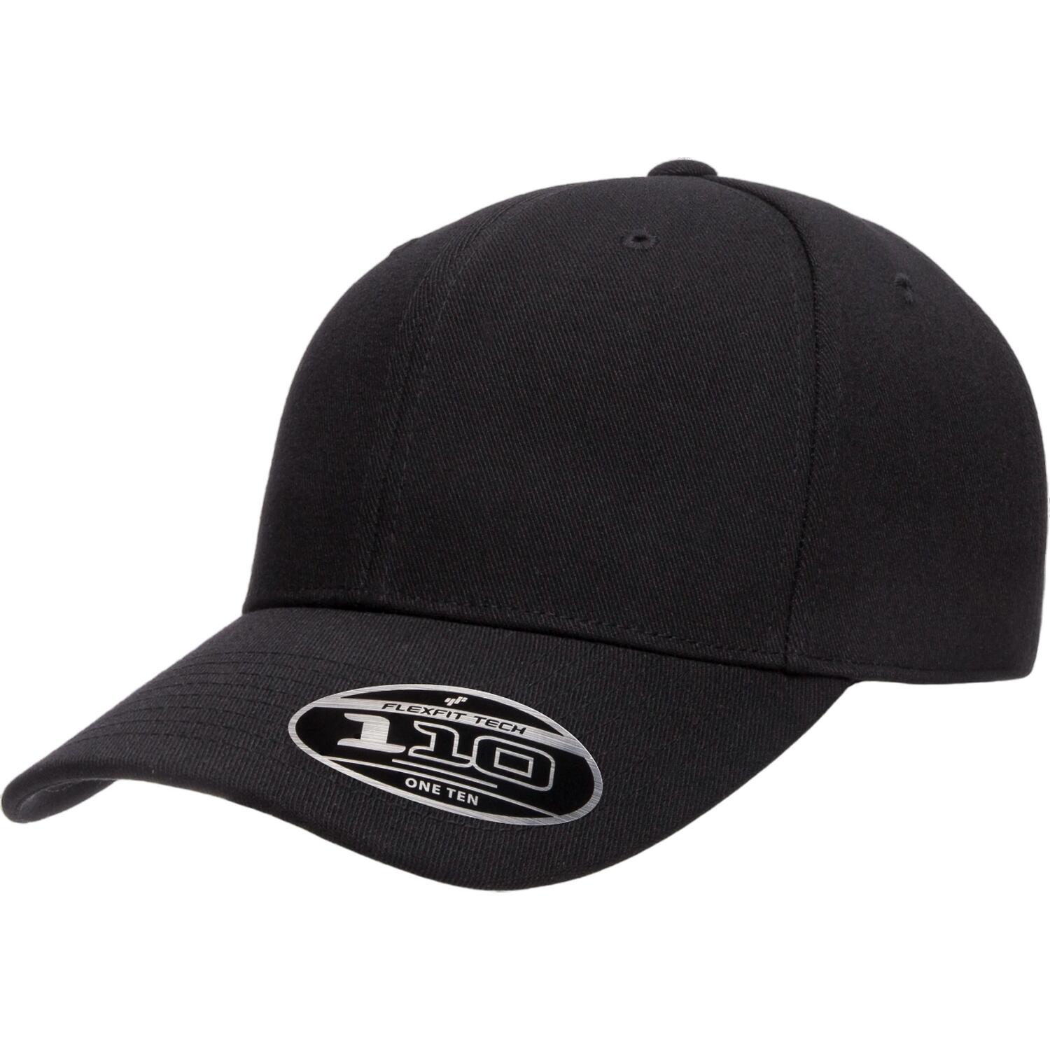 "110" Snapback Mütze Abgerundeter Kopf Damen und Herren Schwarz 3/3