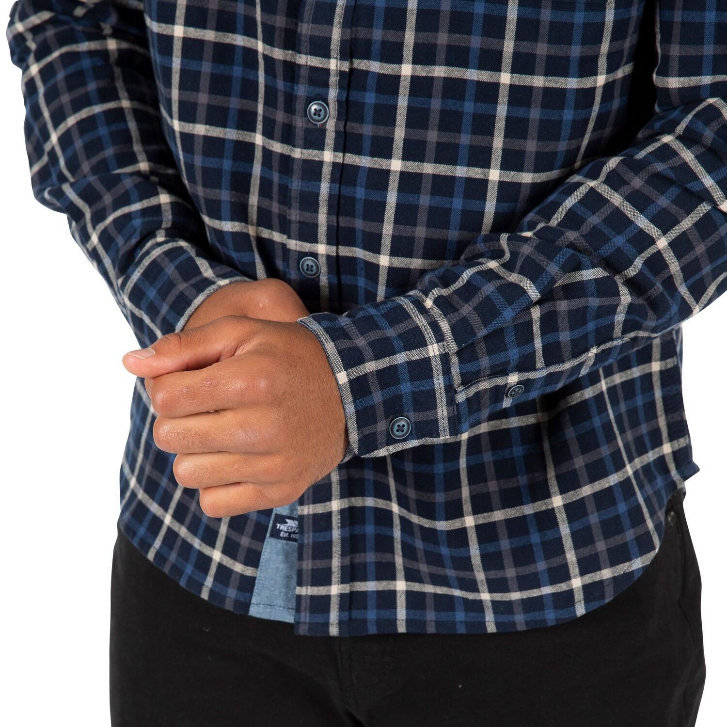Heren Withnell geruit katoenen overhemd (Blauw) 4/5
