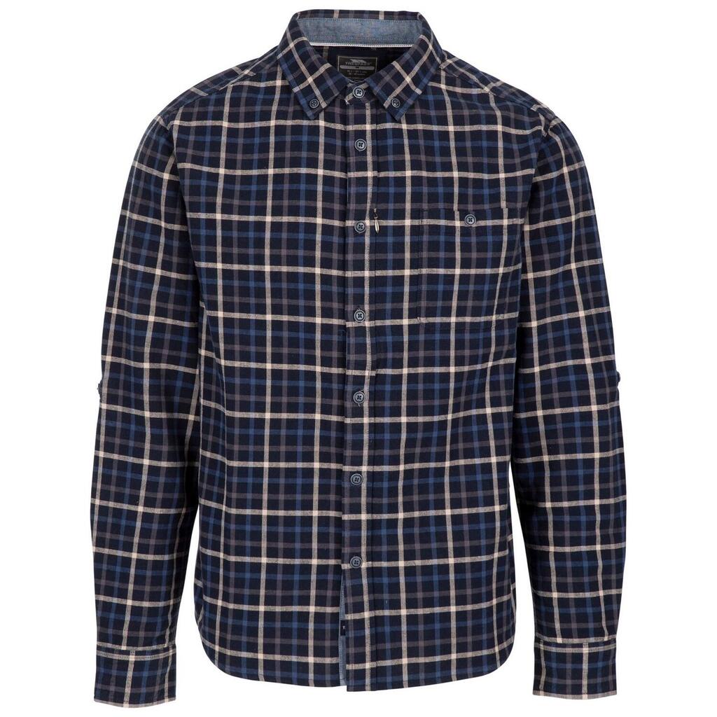 Mens Withnell Checked Cotton Shirt (Blue)