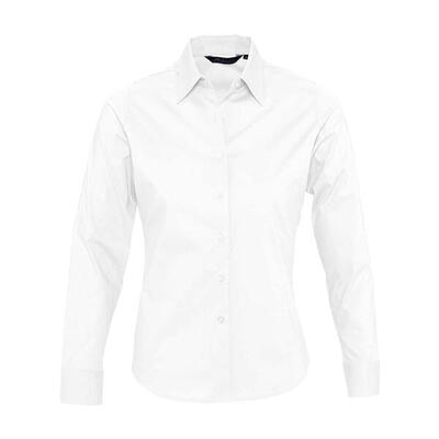 Dames eden stretch business shirt met lange mouwen (wit)
