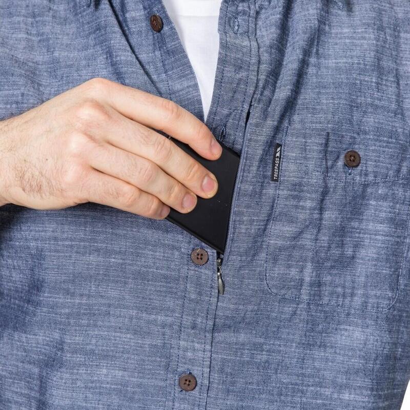 Heren Slapton Short Sleeve Shirt (Marine)