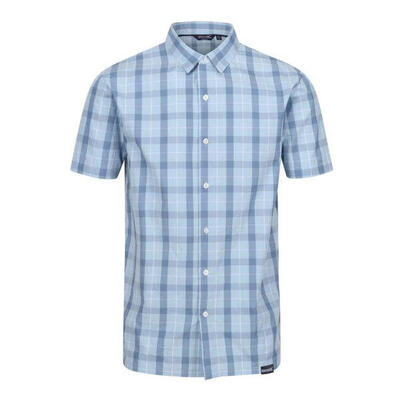 Heren denmoor geruit overhemd (poederblauw)