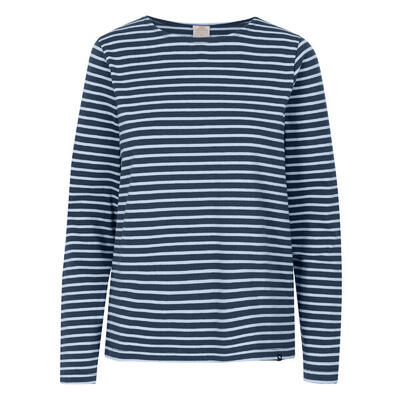 Dames karen yarn dyed stripe overhemd (marine)