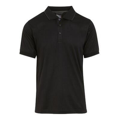 Heren navigate poloshirt met korte mouwen (zwart/klassiek rood)
