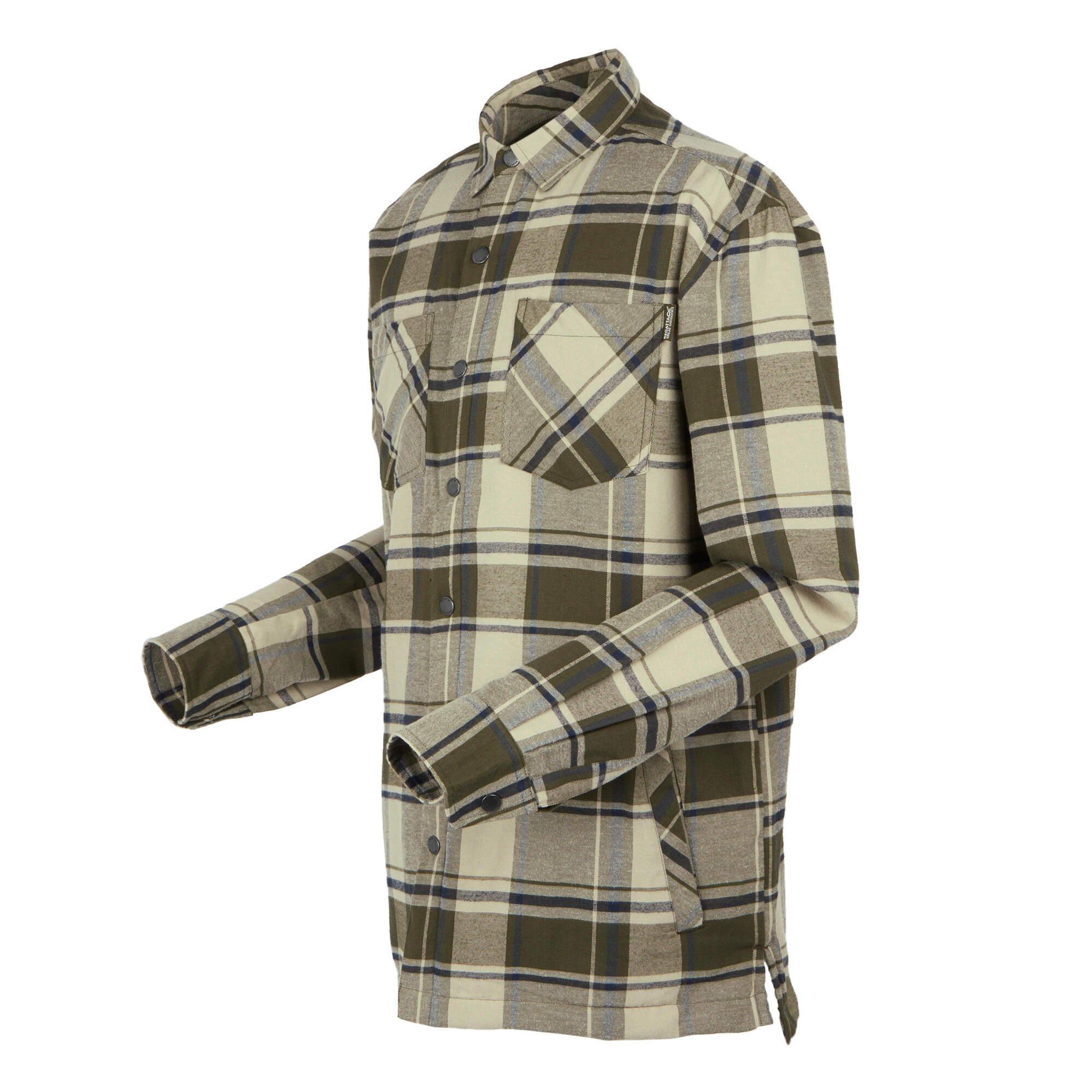 Camicia A Quadri Manica Lunga Uomo Regatta Thamos Cachi Scuro Colpo Di Luna 3/4
