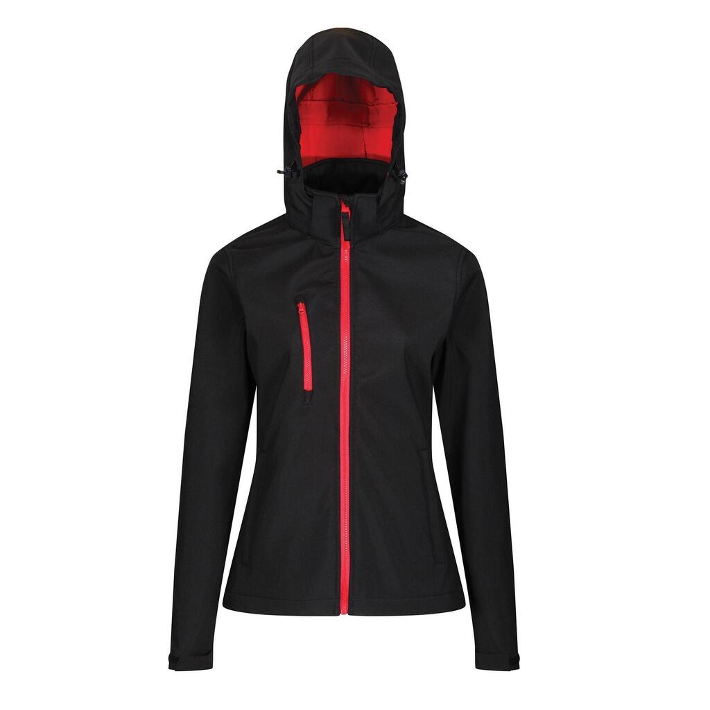 Womens/Ladies Venturer 3 Layer Membrane Soft Shell Jacket (Black/Red)