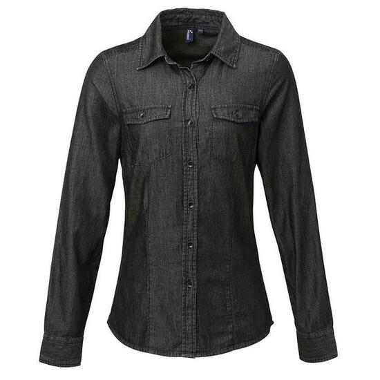 Camicia Cucitura Stile Jeans Donna Premier Denim Indaco