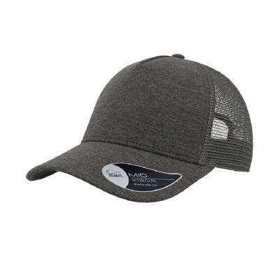 Rapper jersey mid visor trucker cap (zwart)