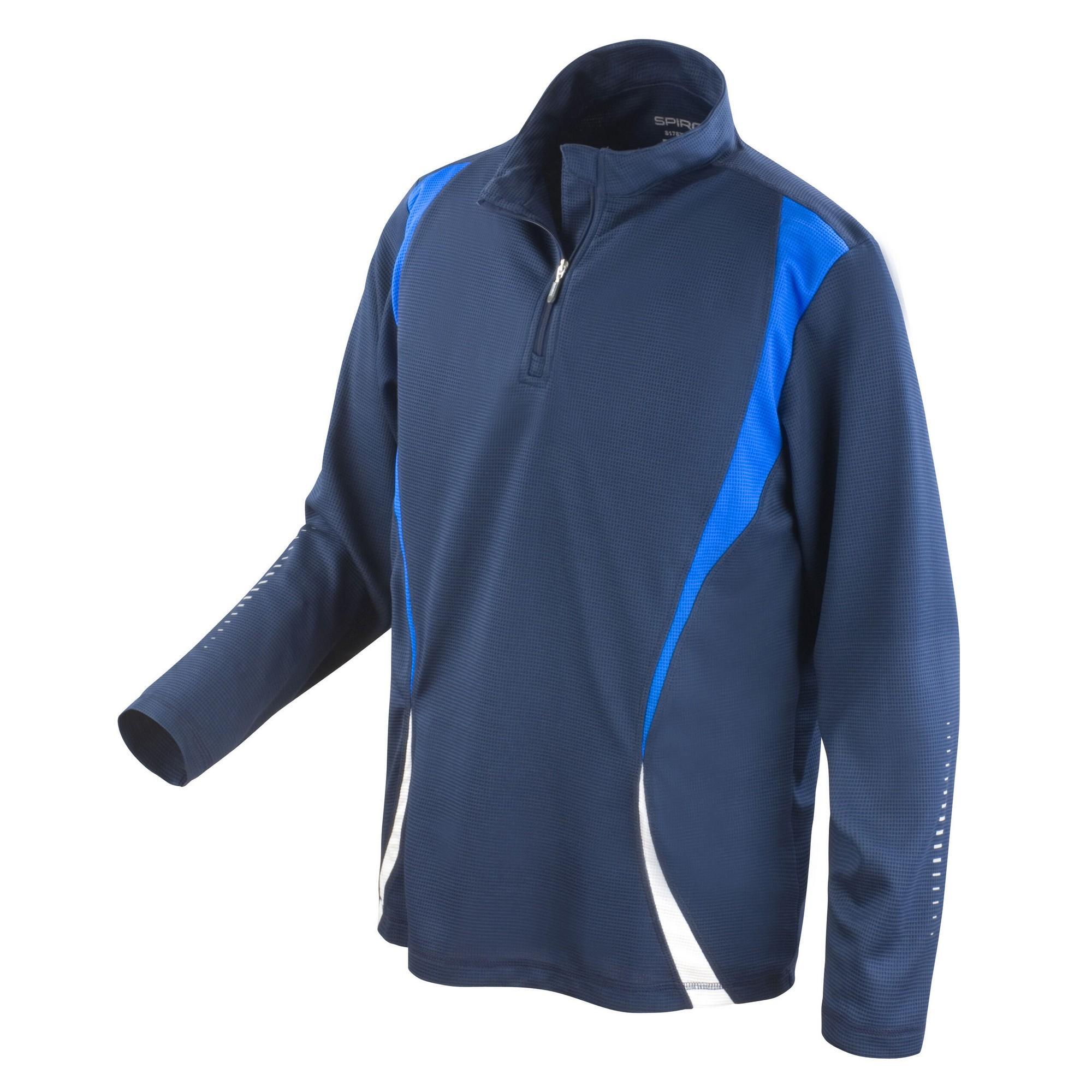 SPIRO Unisex Trainingsbasislaag voor volwassenen (Navy/Royal Blue/White)