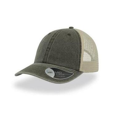 Unisex case pigment dyed 6 panel trucker cap (olijf)