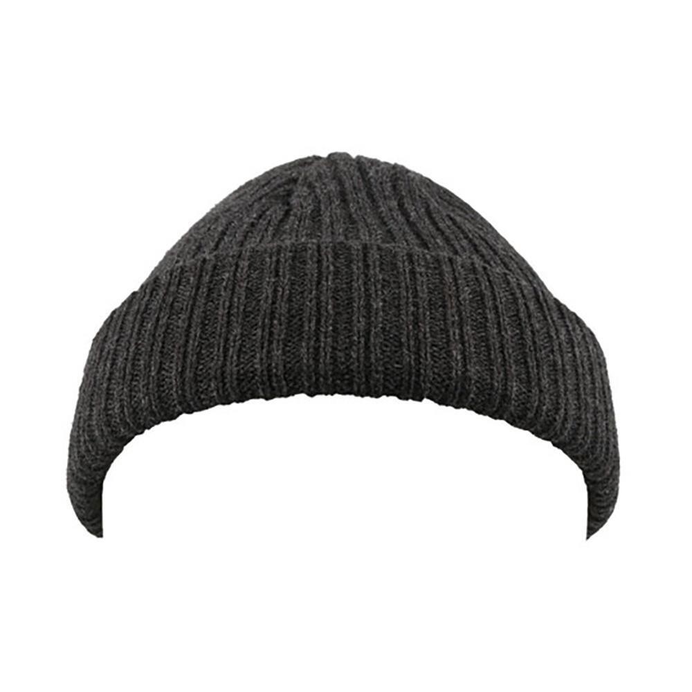 Cappello A Cuffia Risvolto Adulto Unisex Atlantis Docker Nero Melange 3/3