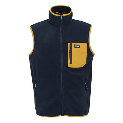 Heren frankie fleece gilet (marine/mustard)
