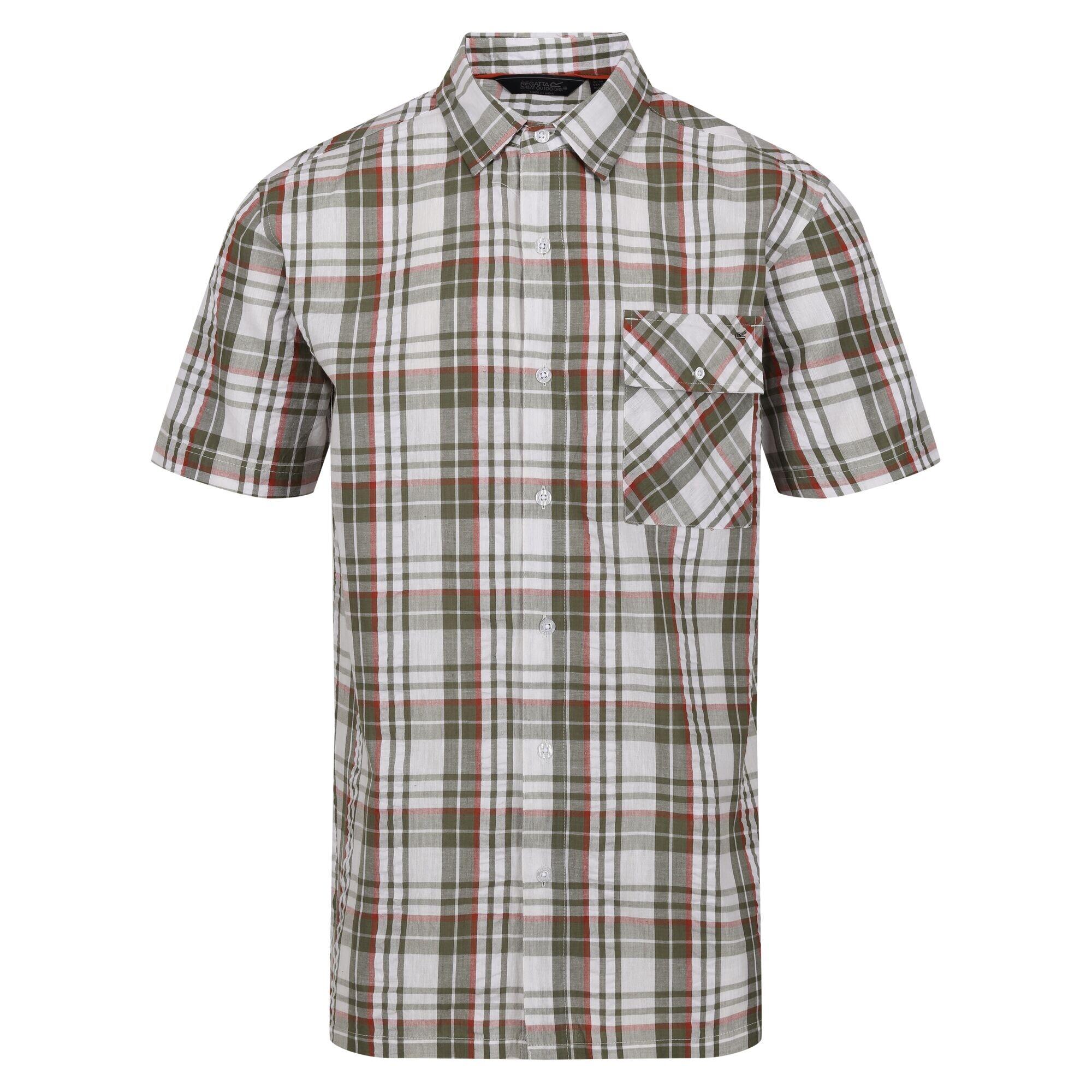 REGATTA Camisa Deavin Cuadro de Manga Corta para Hombre Fauna