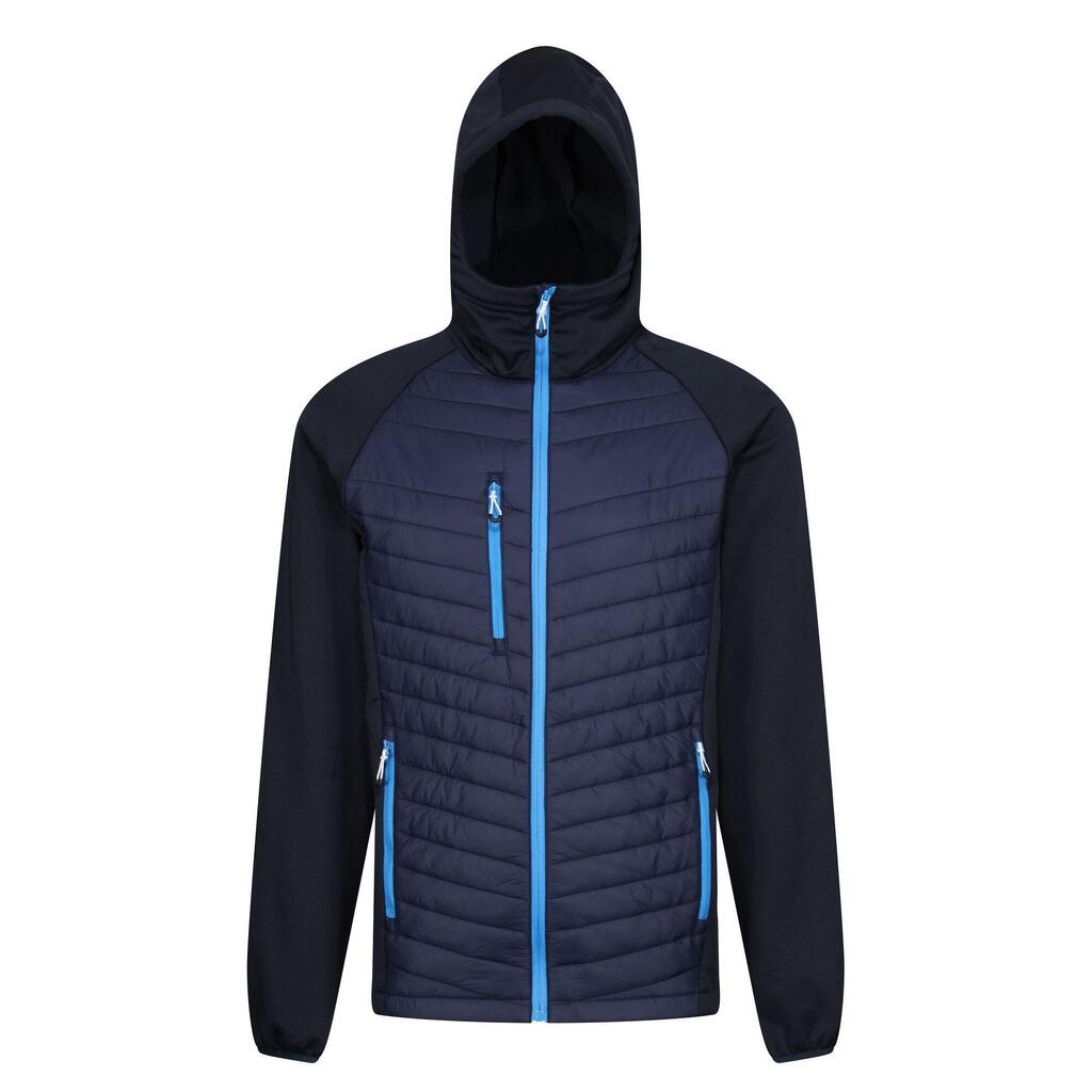 Mens Navigate Quilted Hybrid Jacket (Navy/French Blue)