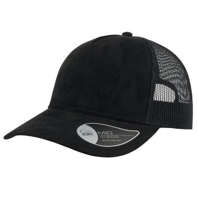 Rapper faux suede 5 comité trucker cap (zwart)