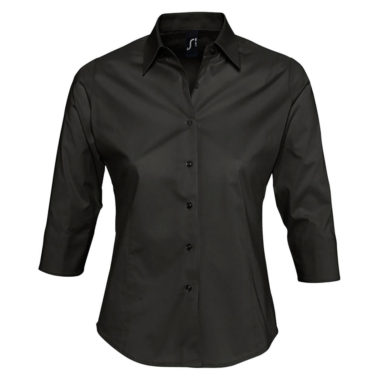 SOL'S Camisa de trabalho com manga de 3/4 de efeito mulheres/mulheres Preto