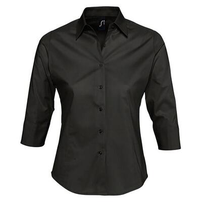 Camicia Da Ufficio Con Maniche A Tre Quarti Donna SOLS Nero