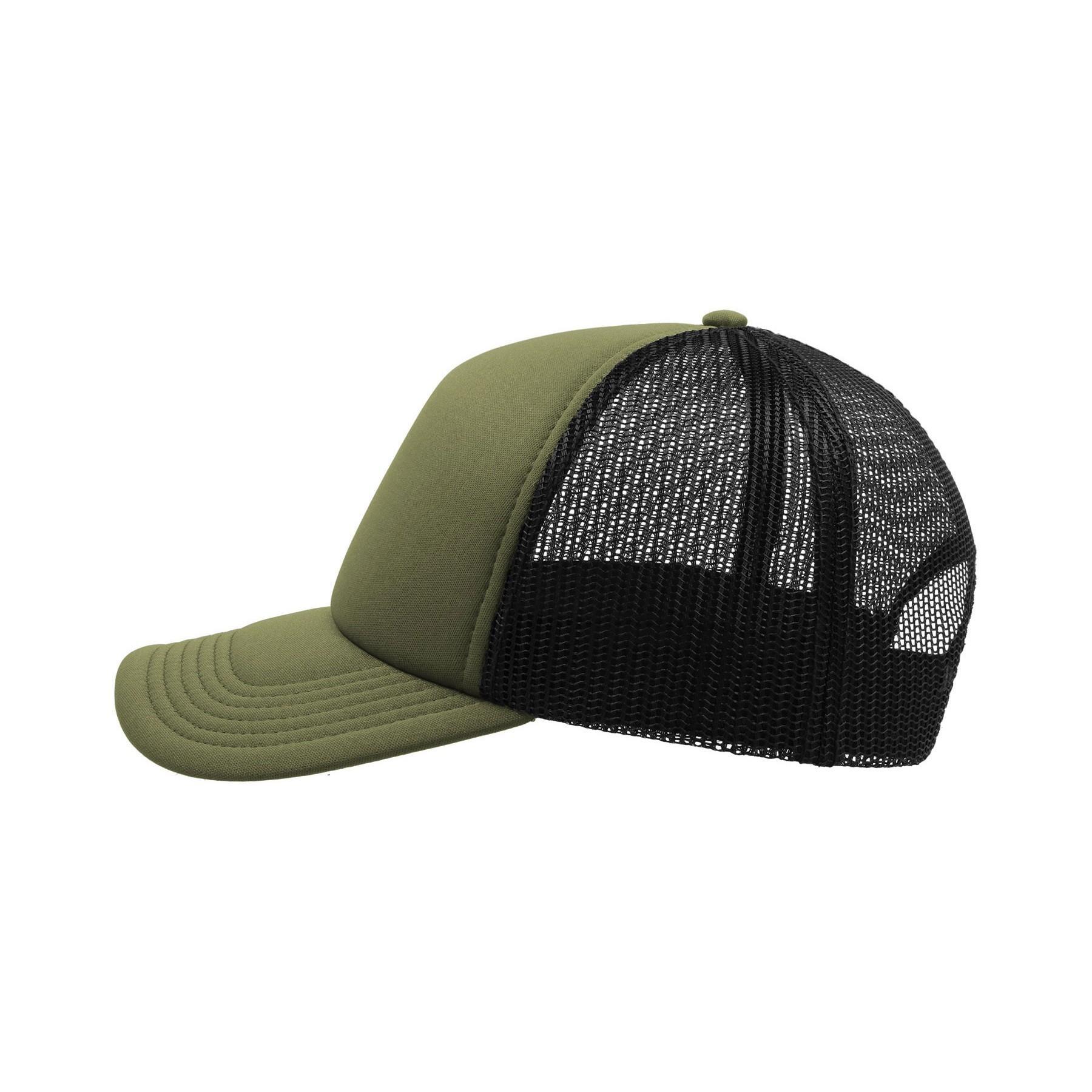 Cappellino Tipo Trucker Con Visiera Adulti/Unisex Atlantis Rapper Oliva/Nero 4/4