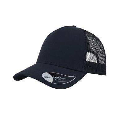 Rapper jersey mid visor trucker cap (zwart)