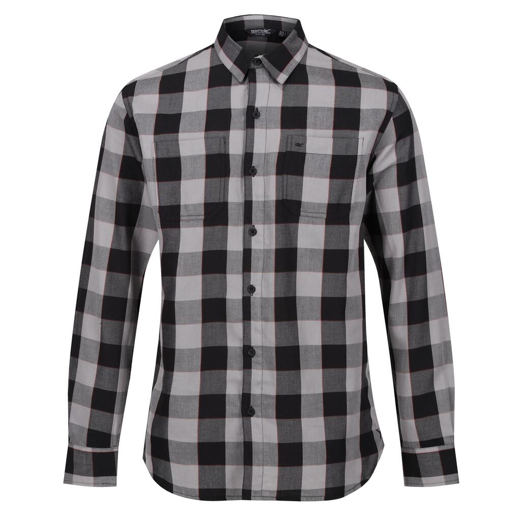 Mens Lance Bold Check Shirt (Black/Dark Grey)