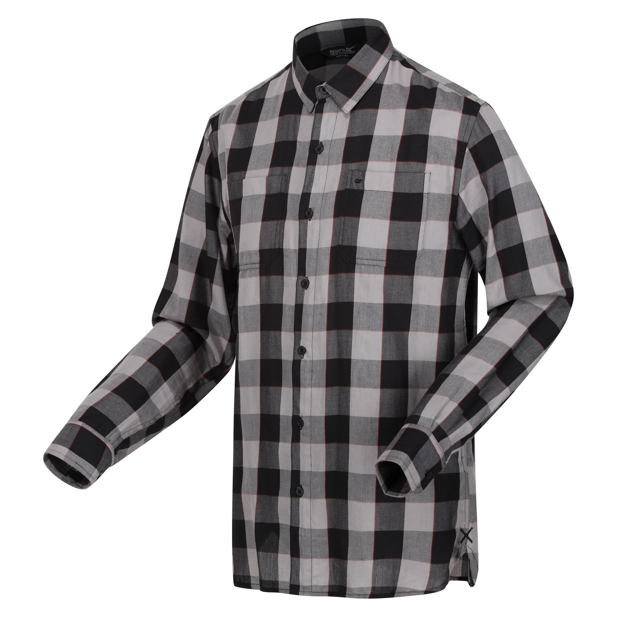 Camicia Controllo In Grassetto Uomo Regatta Lance Nero Grigio Scuro 3/4