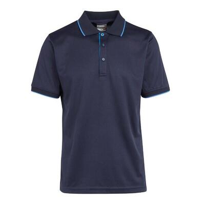 Heren navigate poloshirt met korte mouwen (zwart/klassiek rood)