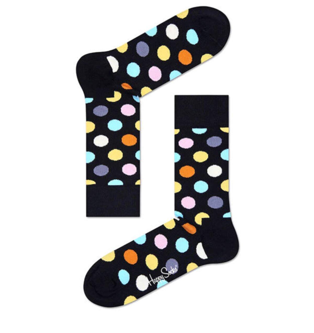 Chaussettes Happy Socks Modèle Big Dot Sock Couleur Noir 6/7