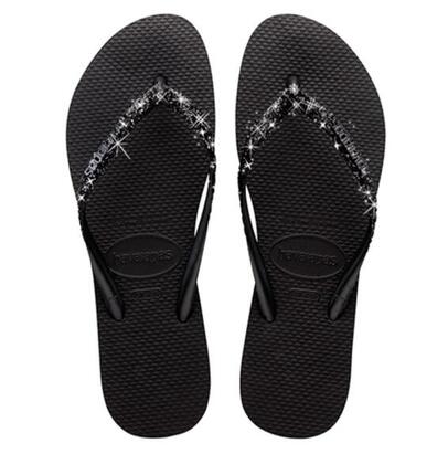Claquettes Havaianas Modèle Slim Glitter Ii Couleur Noir