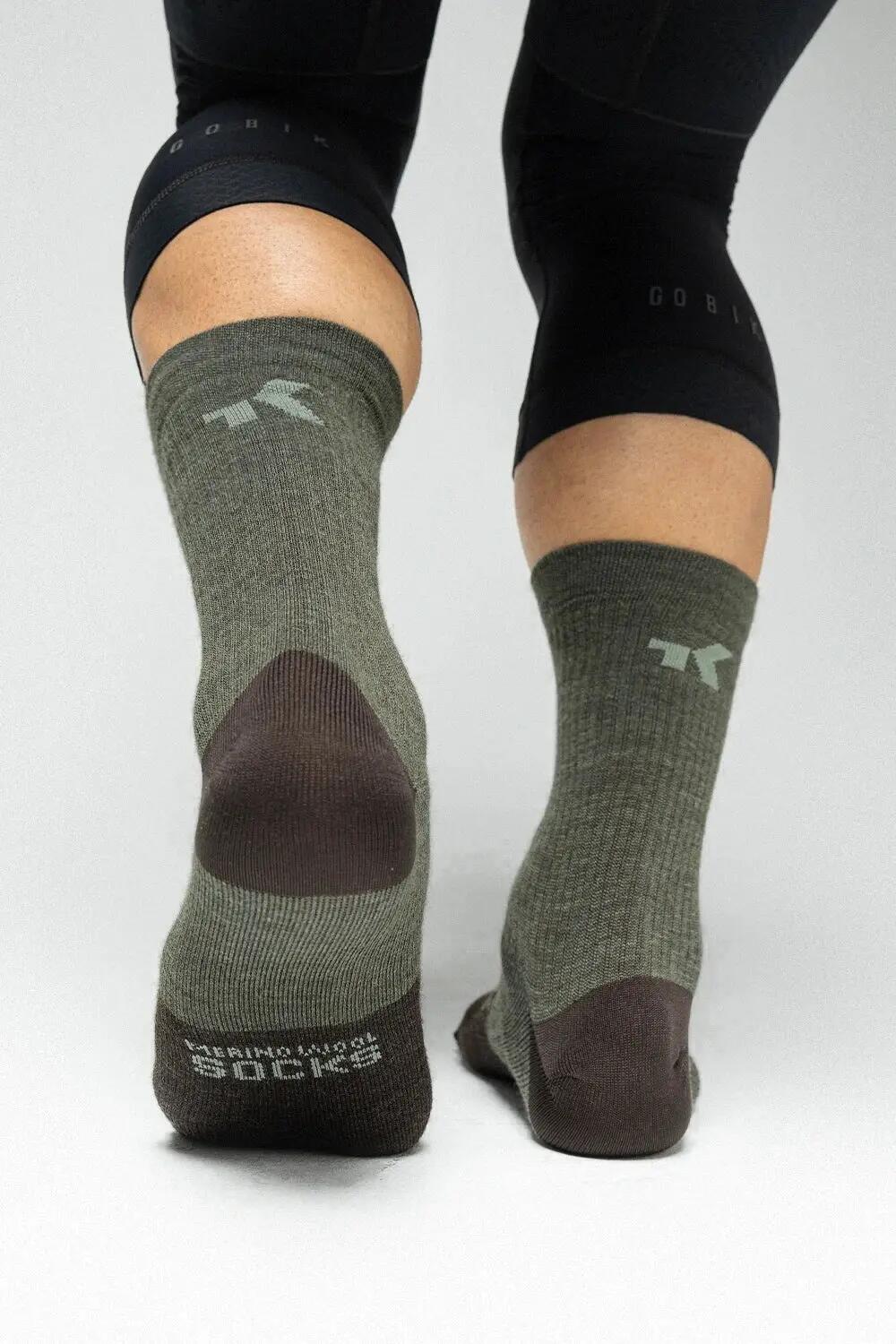Radsocken - Winter - Merino Olive 2/2