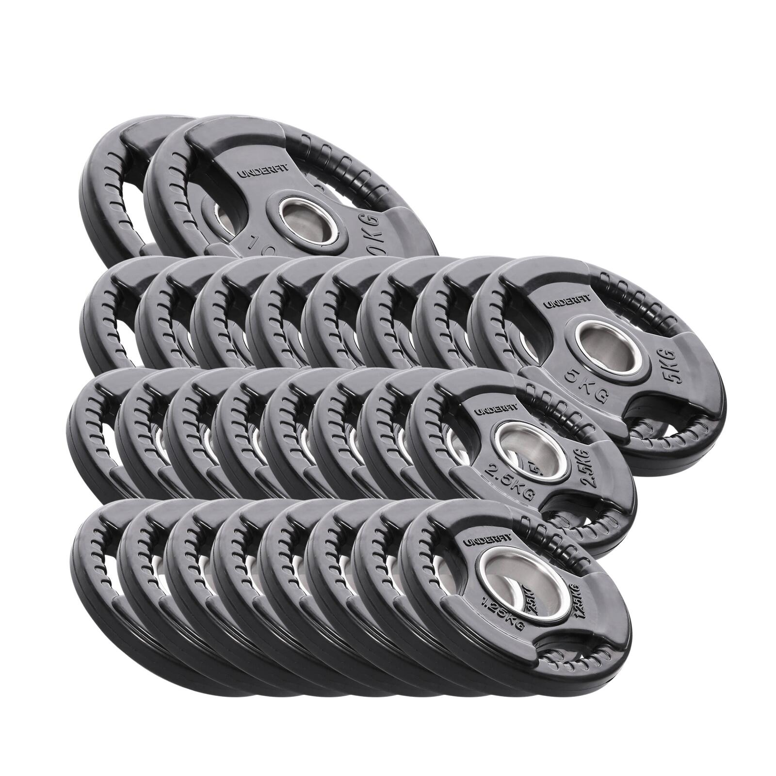 Zestaw obciążeń olimpijskich 90 kg UF11582 UNDERFIT 1/5