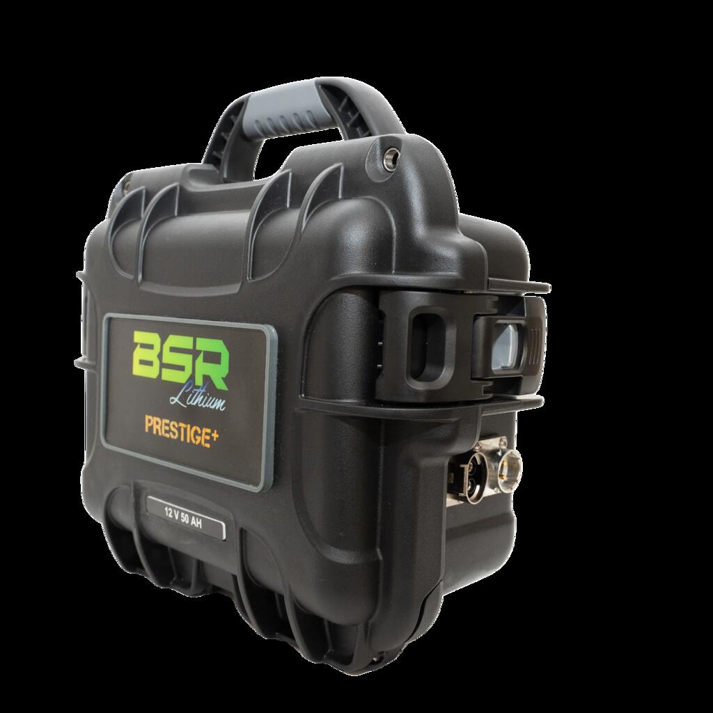 Lithium suitcase plus charger plus probe plug BSR Prestige lifePO4 12V/50Ah